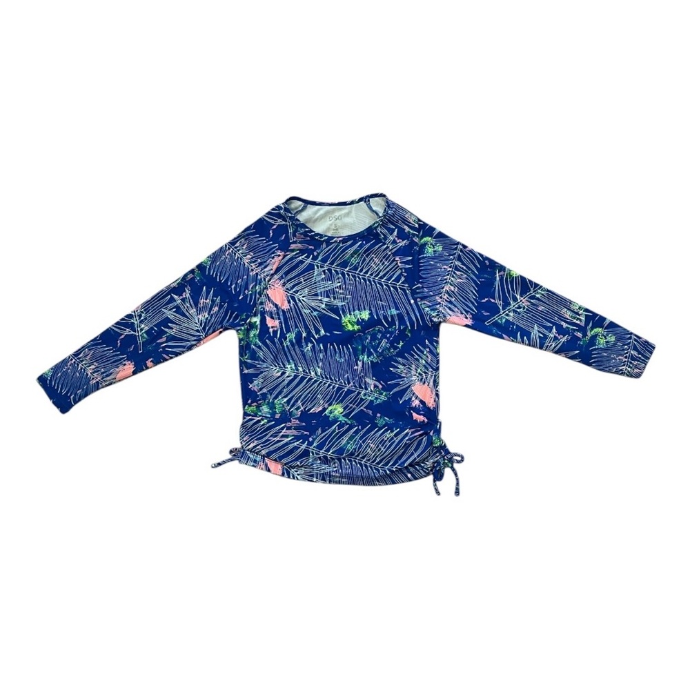 DSG-Kids Swim Rash Guard - Blue Tropical Print